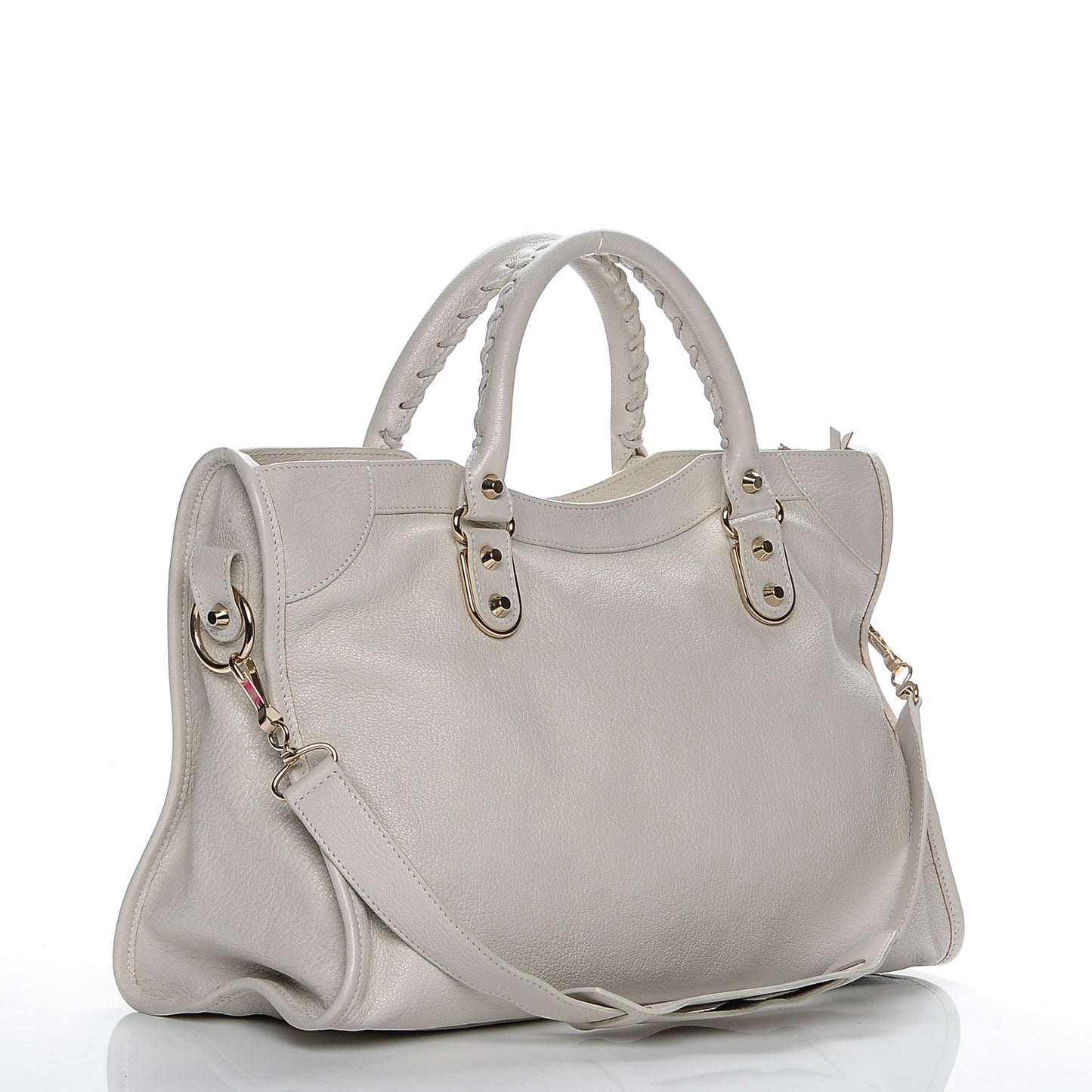 Chevre Gold Metallic Edge Hardware City Cream