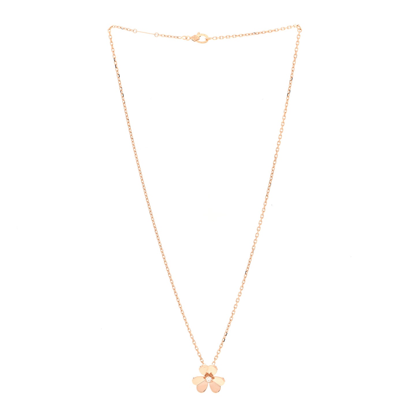 18K Rose Gold Diamond Small Frivole Pendant Necklace