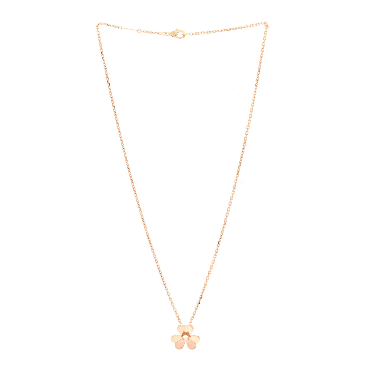 Van Cleef & Arpels 18K Rose Gold Diamond Small Frivole Pendant Necklace 3 of 5