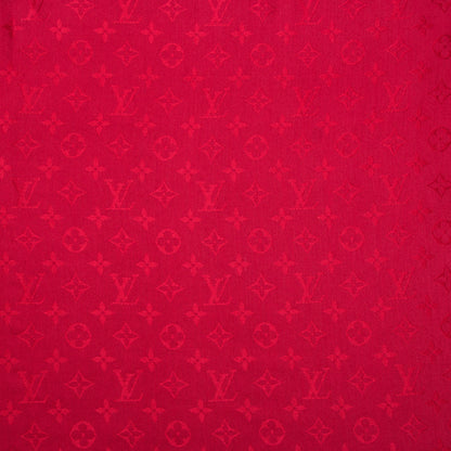 Louis Vuitton Silk Wool Monogram Shawl Pomme D'Amour 1 of 5