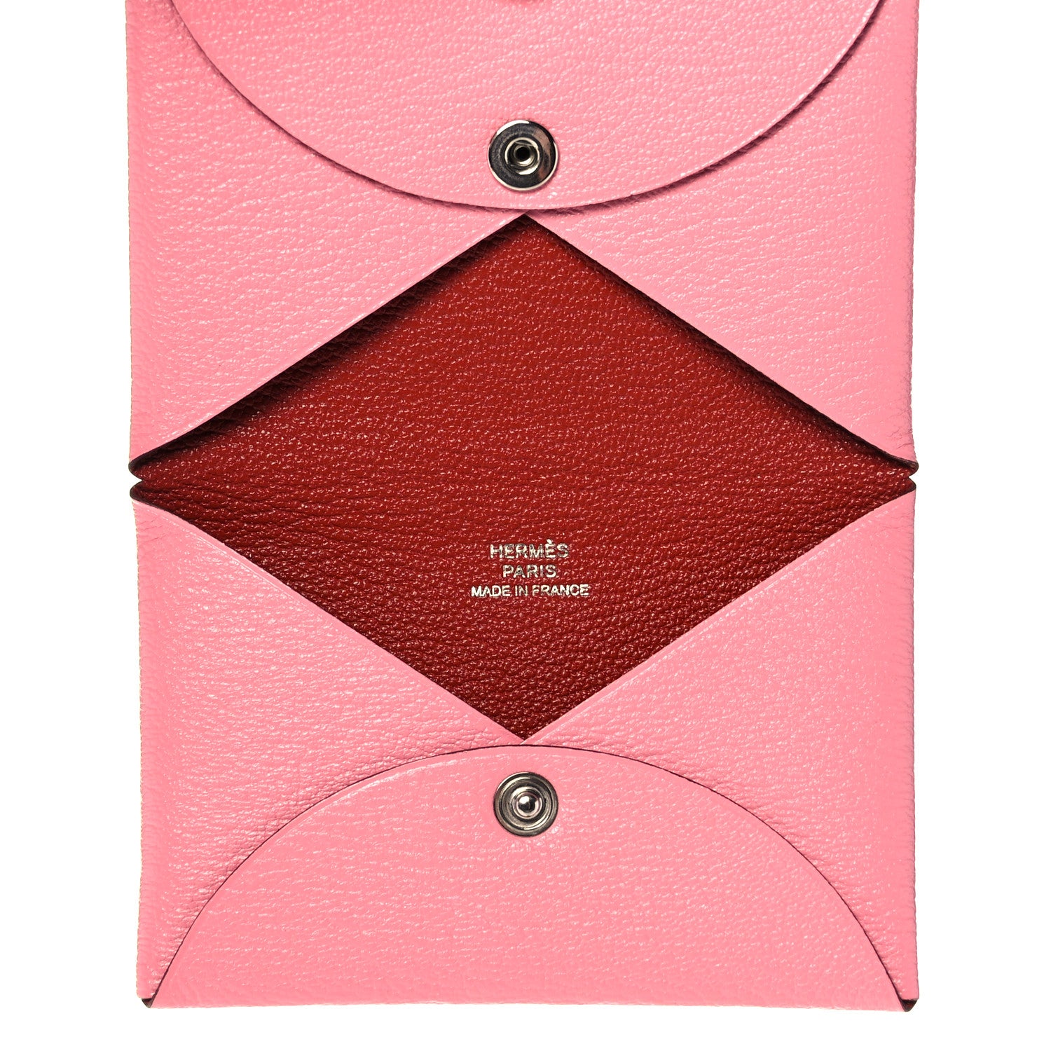 Hermes Chevre Mysore Verso Calvi Card Case Rose Ete Cuivre 5 of 8