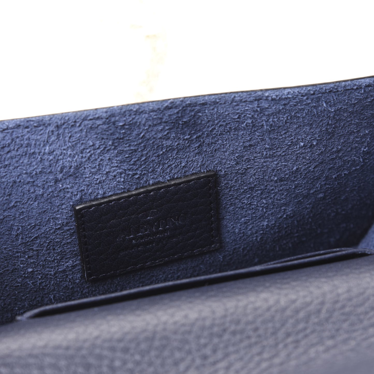 Pebbled Calfskin Rockstud Envelope Wallet on Chain Indigo