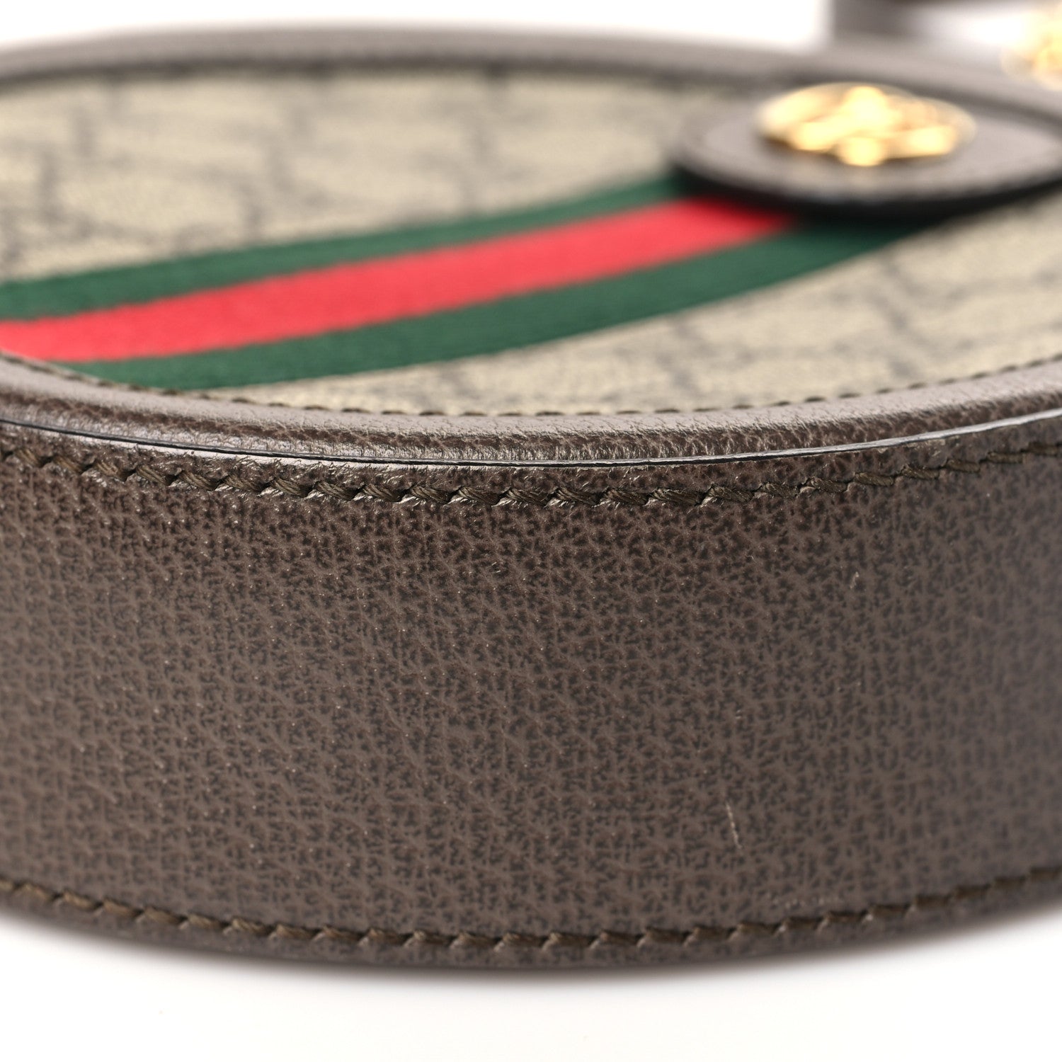 Gucci GG Supreme Monogram Web Mini Ophidia Round Shoulder Bag Brown 10 of 10
