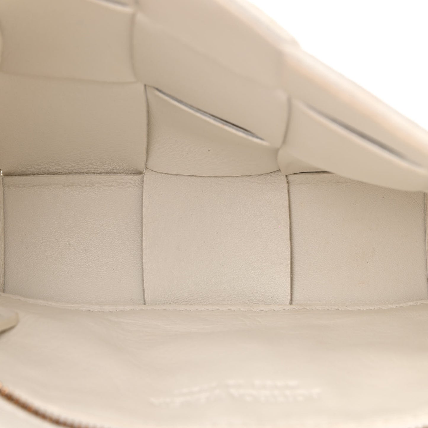 Grained Calfskin Maxi Intrecciato Cassette Crossbody Bag White