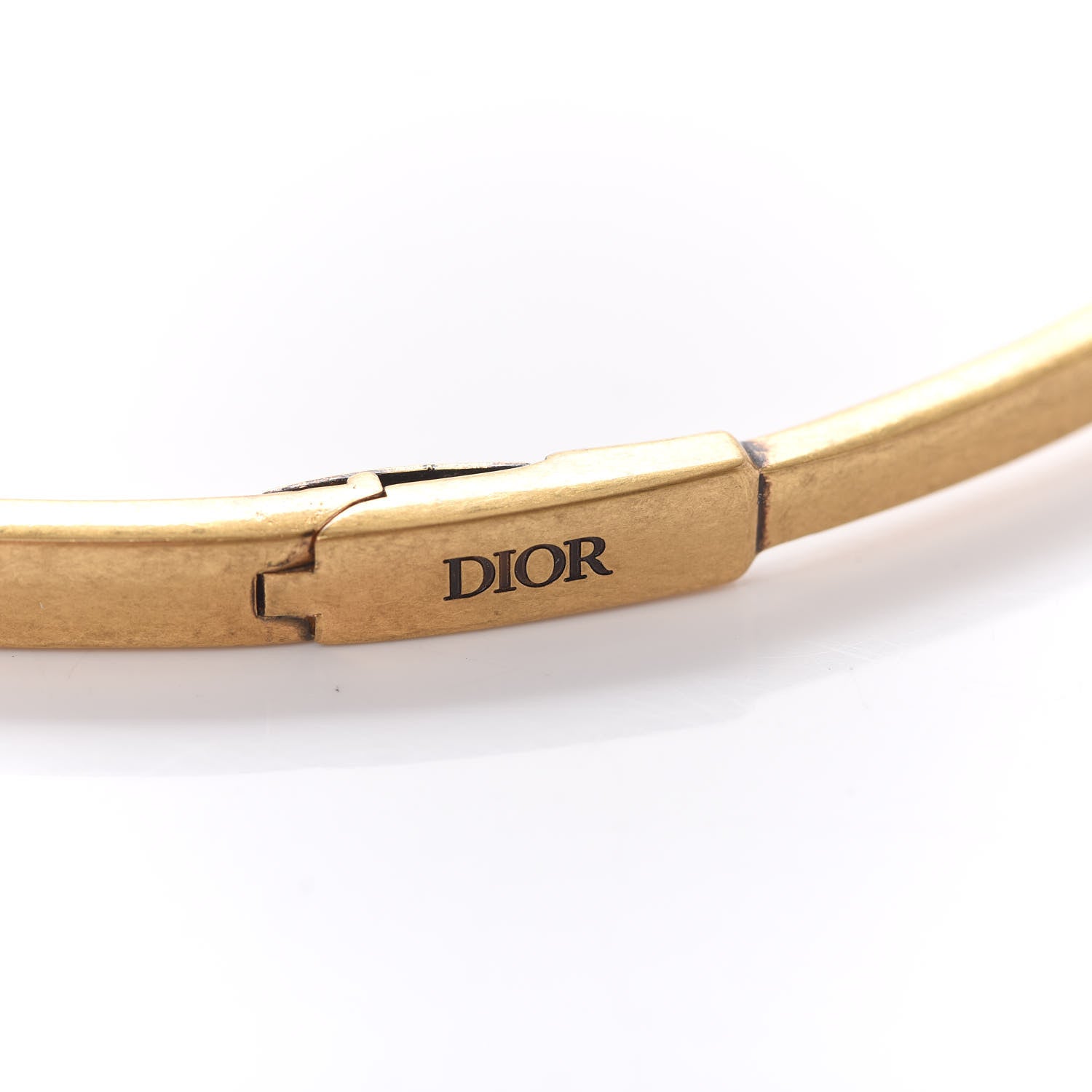 Christian Dior Metal J'Adior Logo Choker Necklace Antique Gold 5 of 6