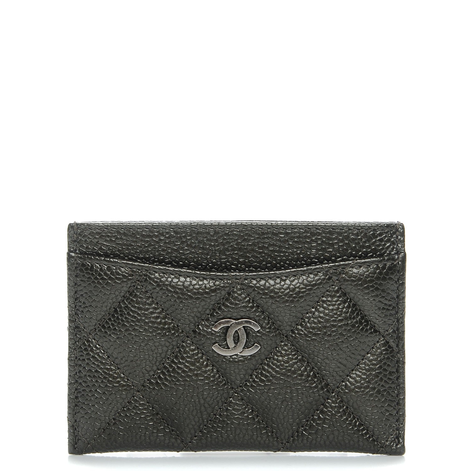 Chanel Caviar Quilted Card Holder Dark Charcoal 1 of 8