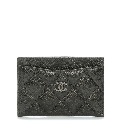 Chanel Caviar Quilted Card Holder Dark Charcoal 1 of 8