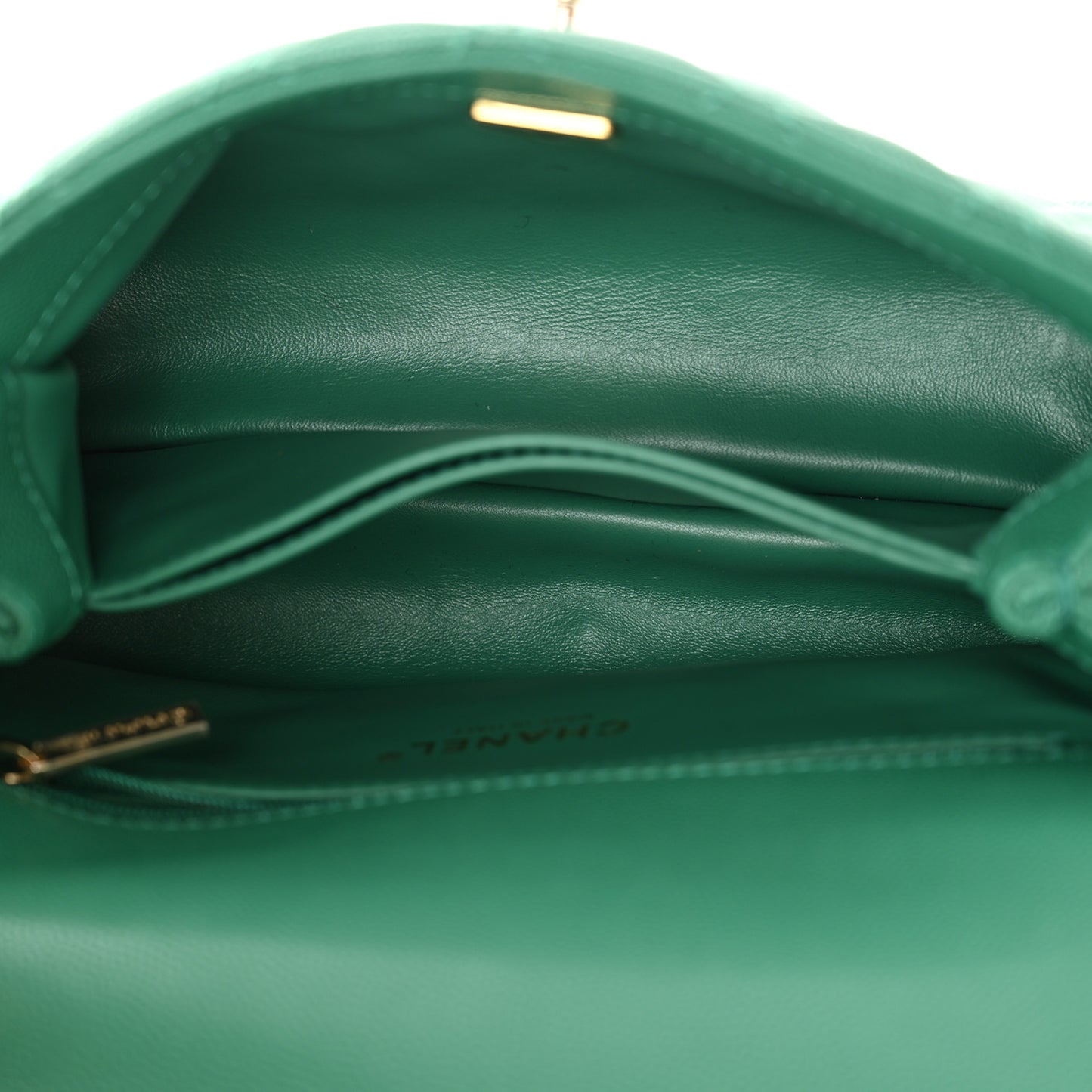 Caviar Quilted Mini Coco Handle Flap Green