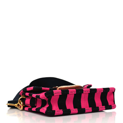 Prada Canvas Canapa Righe Striped Mini Shoulder Bag Fuxia 3 of 7