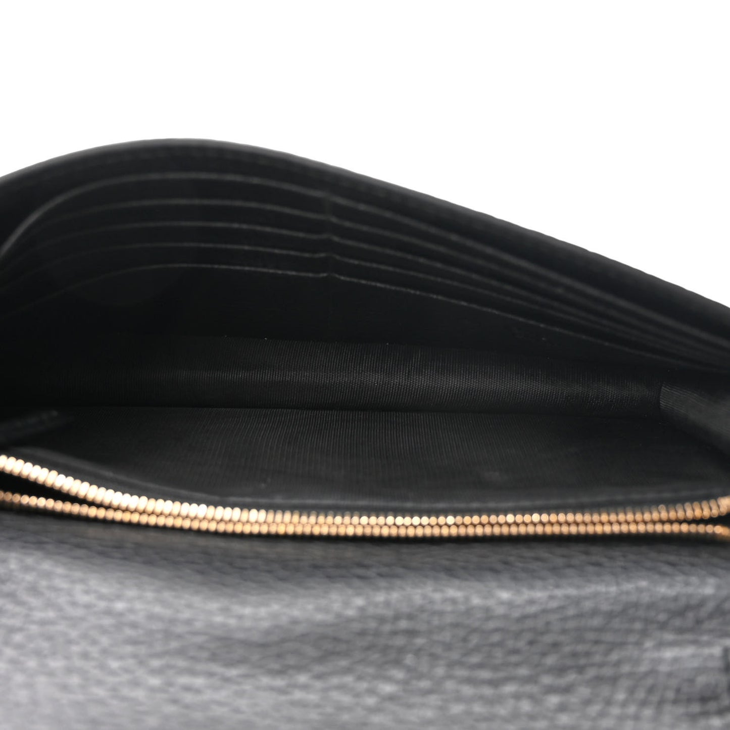 Dollar Calfskin Medium Betty Chain Wallet Black
