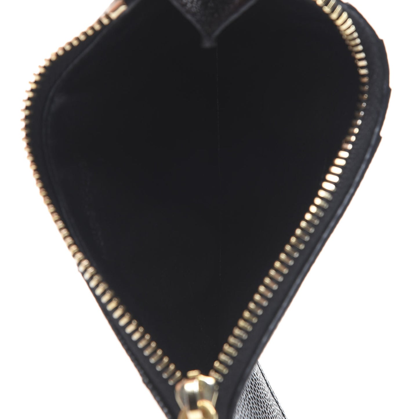 Grain De Poudre Matelasse Chevron Monogram Fragments Zippered Card Case Black