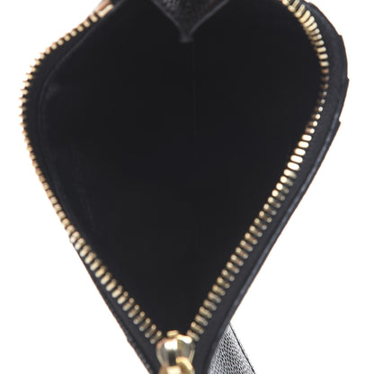 Saint Laurent Grain De Poudre Matelasse Chevron Monogram Fragments Zippered Card Case Black 4 of 7