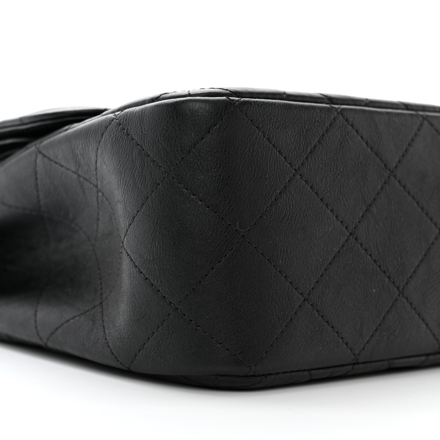Chanel Crumpled Calfskin Quilted Jumbo Double Flap So Black 9 of 13