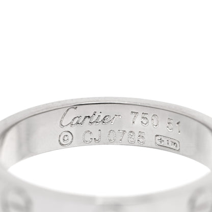 Cartier 18K White Gold 3.5mm LOVE Wedding Band Ring 51 5.75 4 of 4