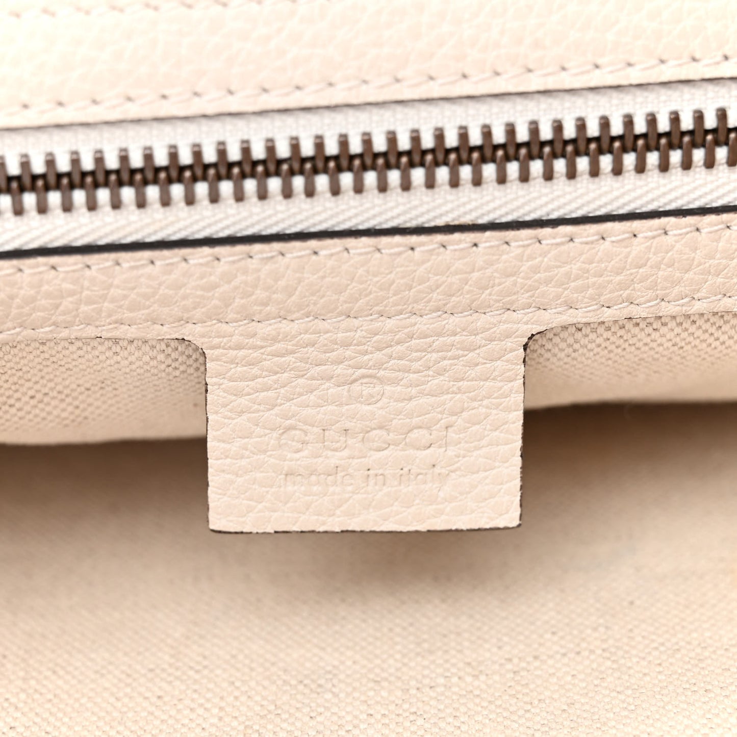 Grained Calfskin Logo Half Moon Hobo White