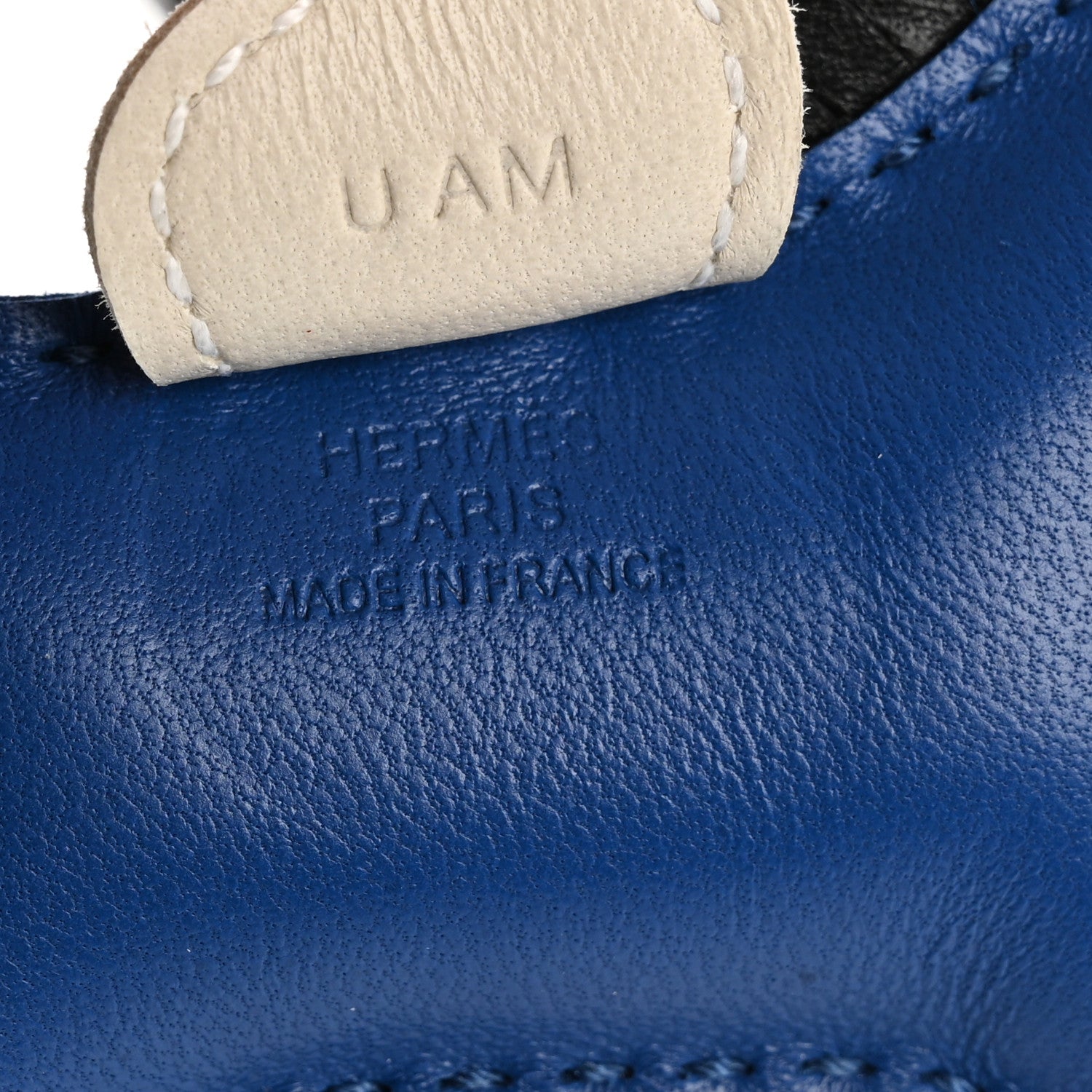 Hermes Milo Lambskin Grigri Rodeo Horse Bag Charm PM Bleu France Nata Black 3 of 4