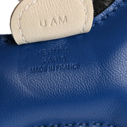 Hermes Milo Lambskin Grigri Rodeo Horse Bag Charm PM Bleu France Nata Black 3 of 4