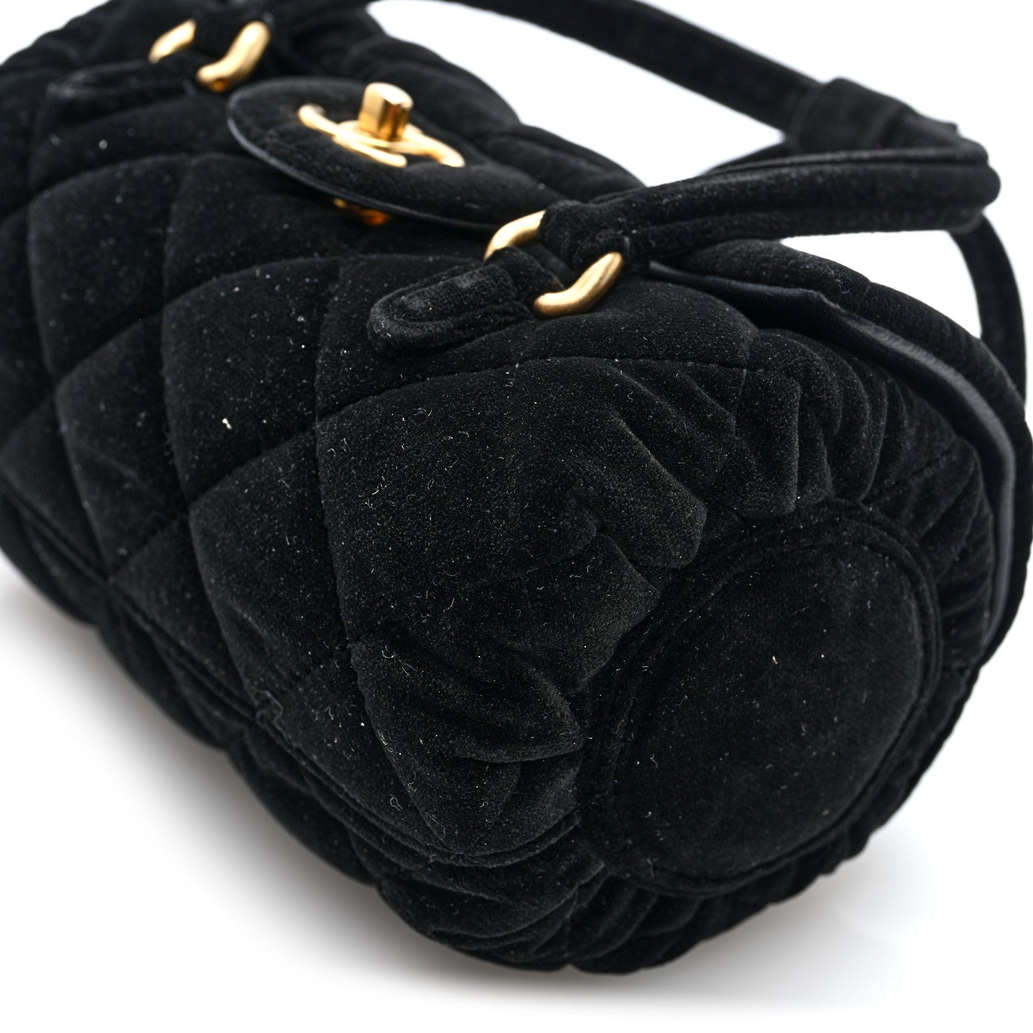 Chanel Velvet Quilted Mini Top Handle Flap Black 10 of 10