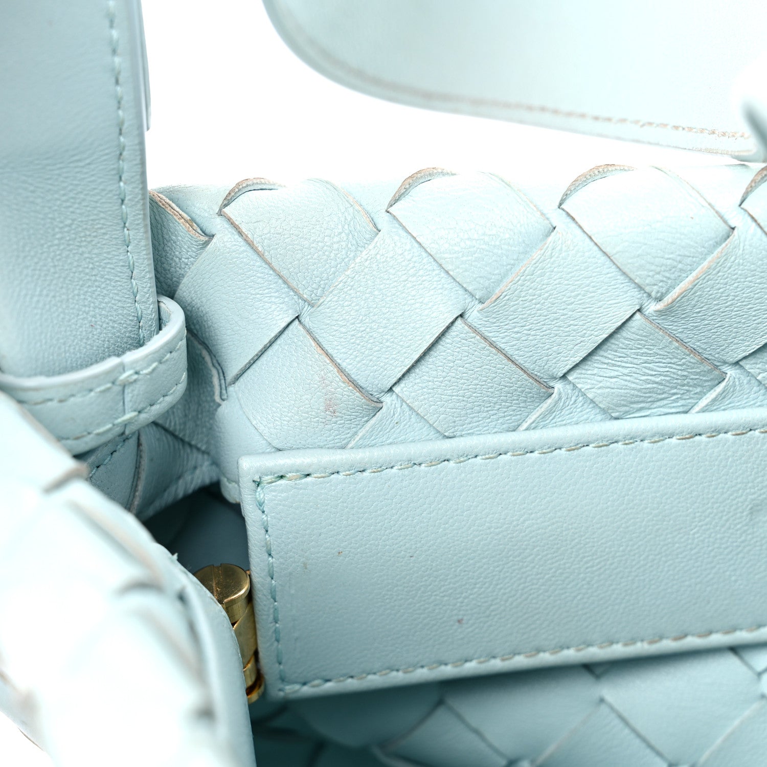 Bottega Veneta Nappa Intrecciato Tie Shoulder Bag Blue 14 of 18