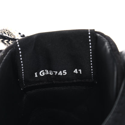 Chanel Suede Grained Calfskin CC Lace Up Boots 41 Black 8 of 10