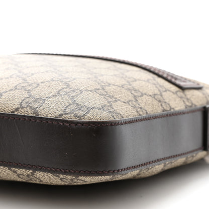 Gucci GG Supreme Monogram Selleria Calfskin Small Flat Messenger Bag Beige Ebony Cocoa Marrone Scuro 19 of 20