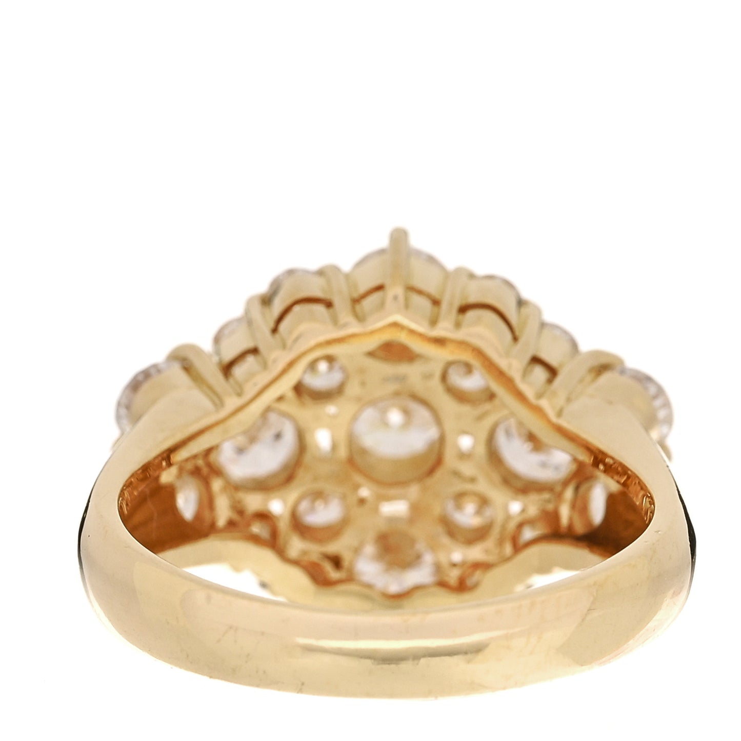18K Yellow Gold Diamond 2.03ctw Cluster Cocktail Ring  47 4