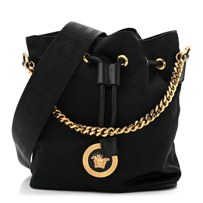Versace Nylon Medusa Drawstring Bucket Bag Black 1 of 9