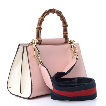 Gucci Nappa Bamboo Web Mini Nymphaea Top Handle Bag Perfect Pink Mystic White 3 of 10