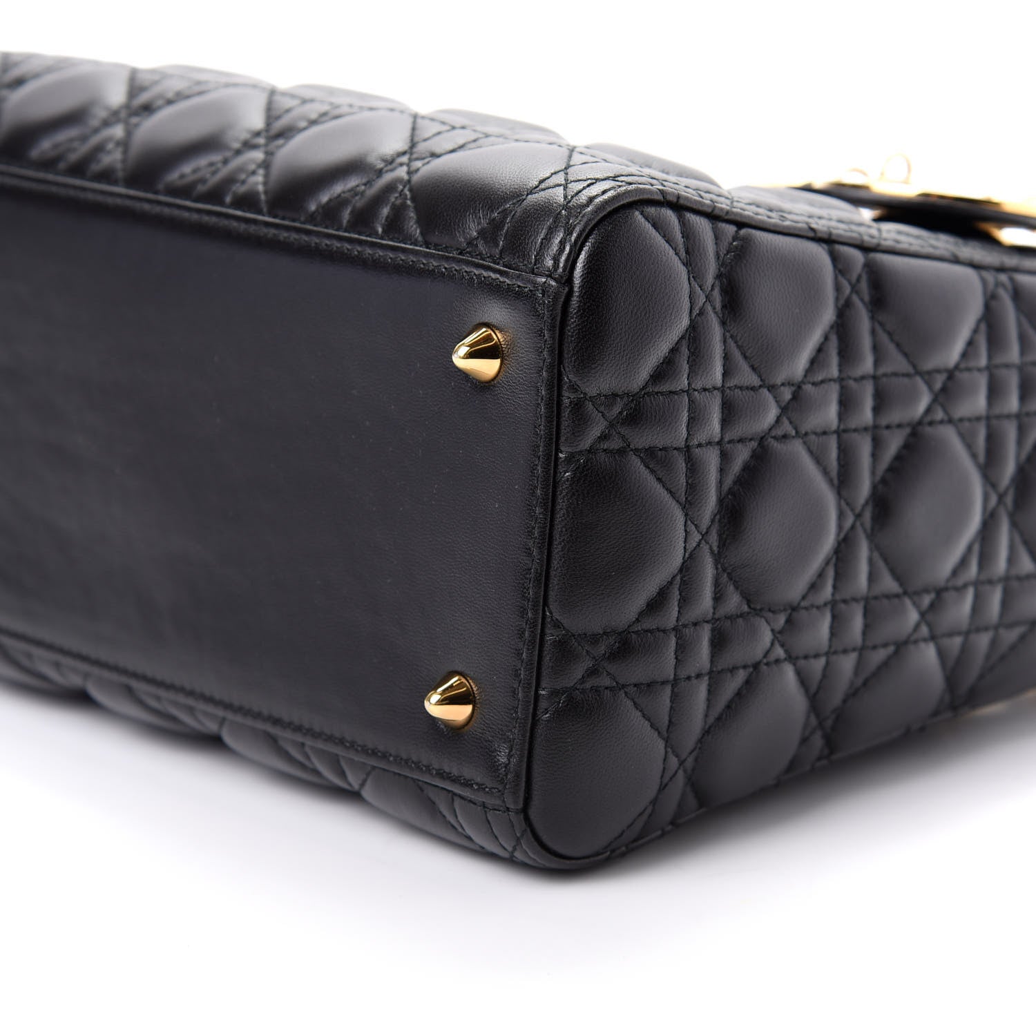 Christian Dior Lambskin Cannage Medium Lady Dior Black 7 of 9