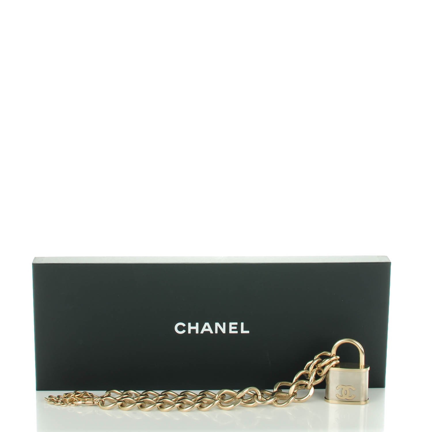 Chanel CC Oversized Padlock Necklace Gold Silver 6 of 6