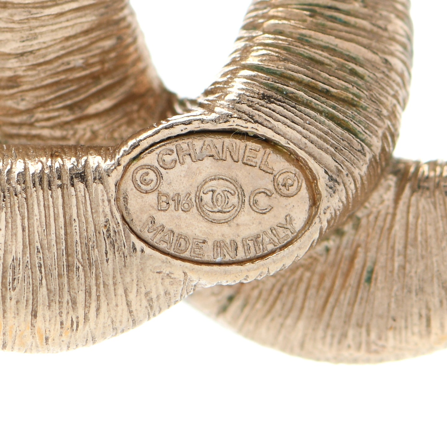 Crystal Twisted CC Earrings Light Gold Pale Pink