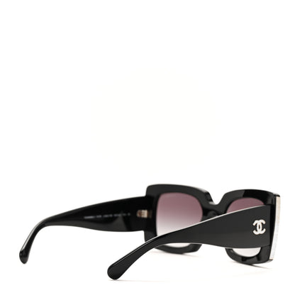 Chanel Acetate Rectangle Sunglasses 5435 Black 3 of 7