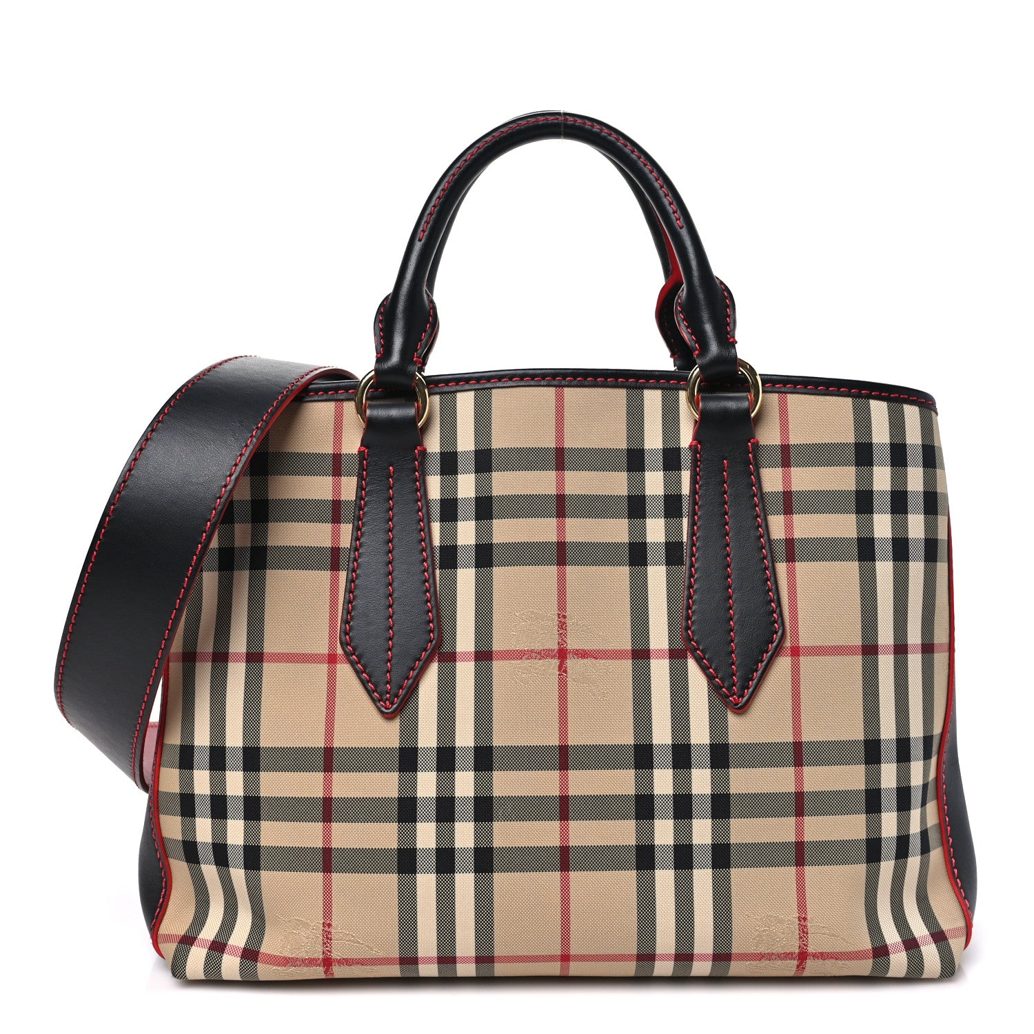 Burberry Horseferry Check Medium Ballingdon Tote Honey Black 1 of 9