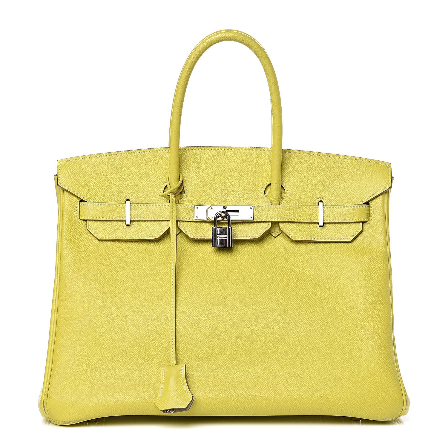 Hermes Epsom Candy Birkin 35 Lime Gris Perle 1 of 33