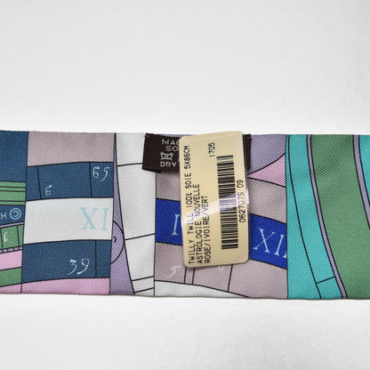 Hermes Silk Astrologie Nouvelle Twilly Rose Ivory Vert 3 of 5