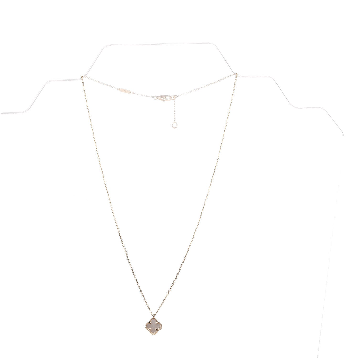 Van Cleef & Arpels 18K Yellow Gold Mother of Pearl Sweet Alhambra Pendant Necklace 3 of 8