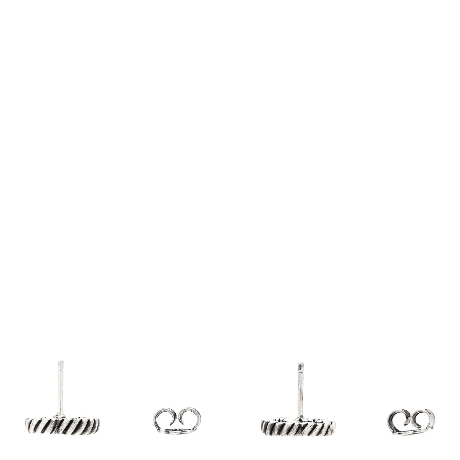 Gucci Sterling Silver Torchon Double G Earrings 3 of 5