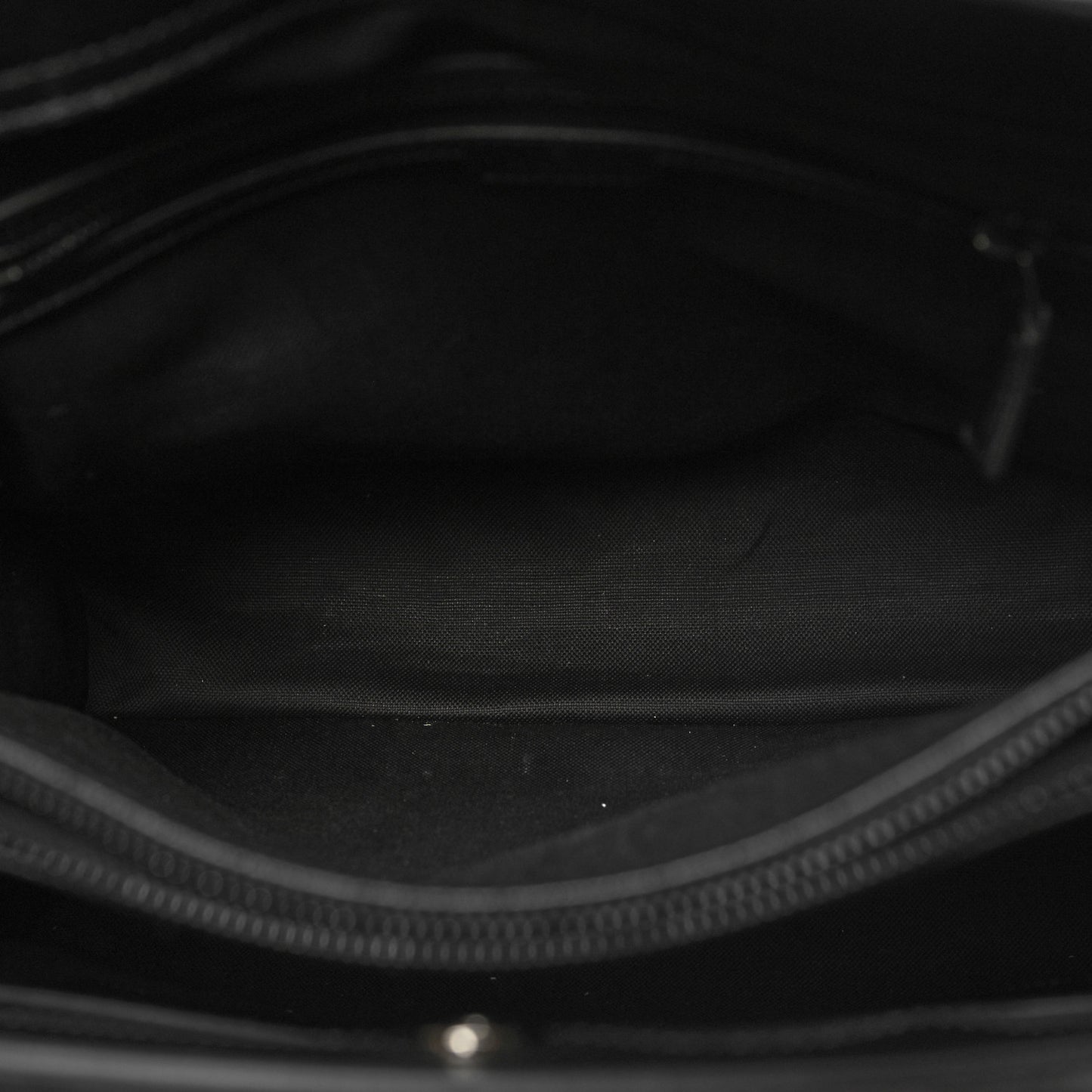 Textured Dollar Calfskin Web Monochrome Large Diana Tote Bag Black