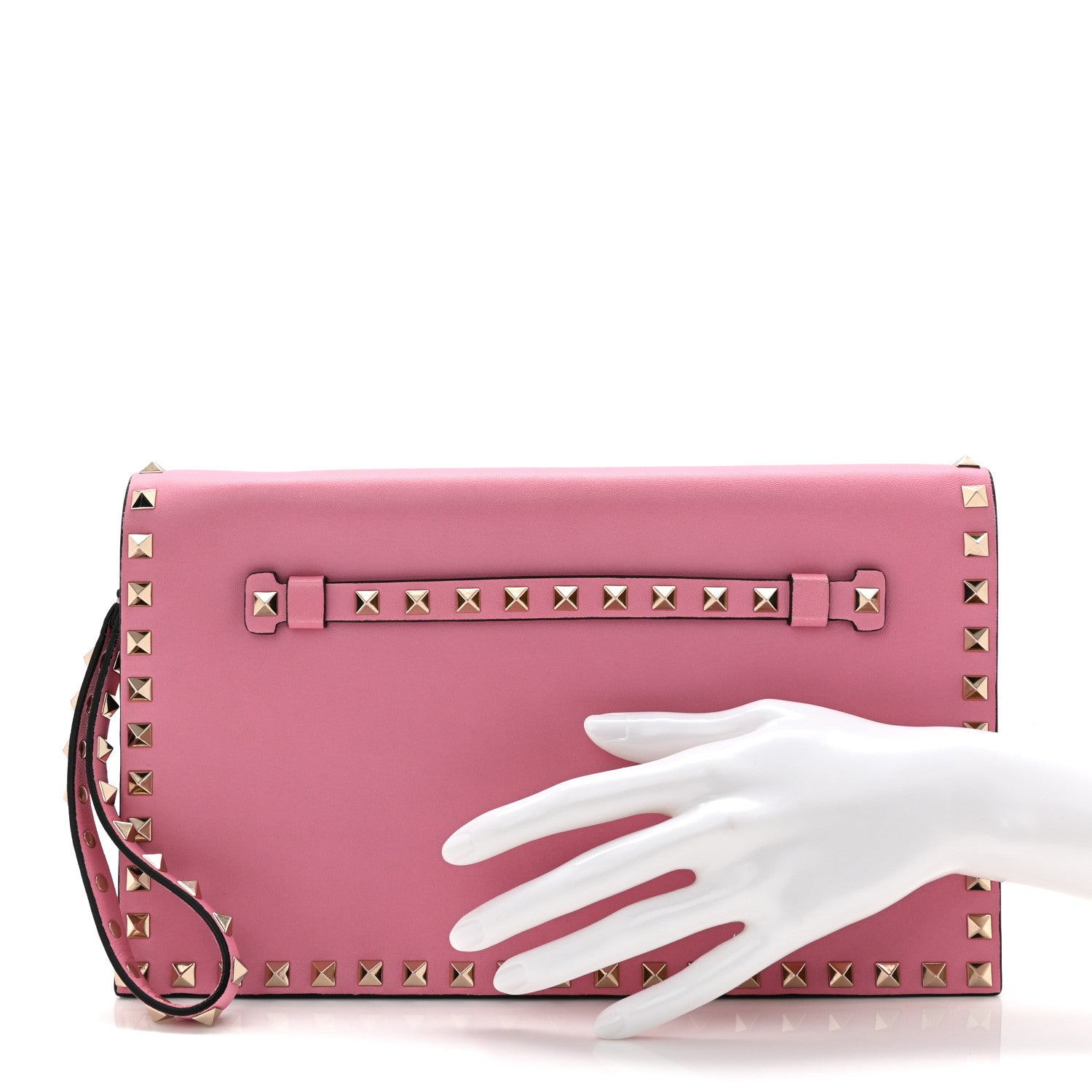 Valentino Garavani Nappa Rockstud Wristlet Clutch Ninphea 2 of 7