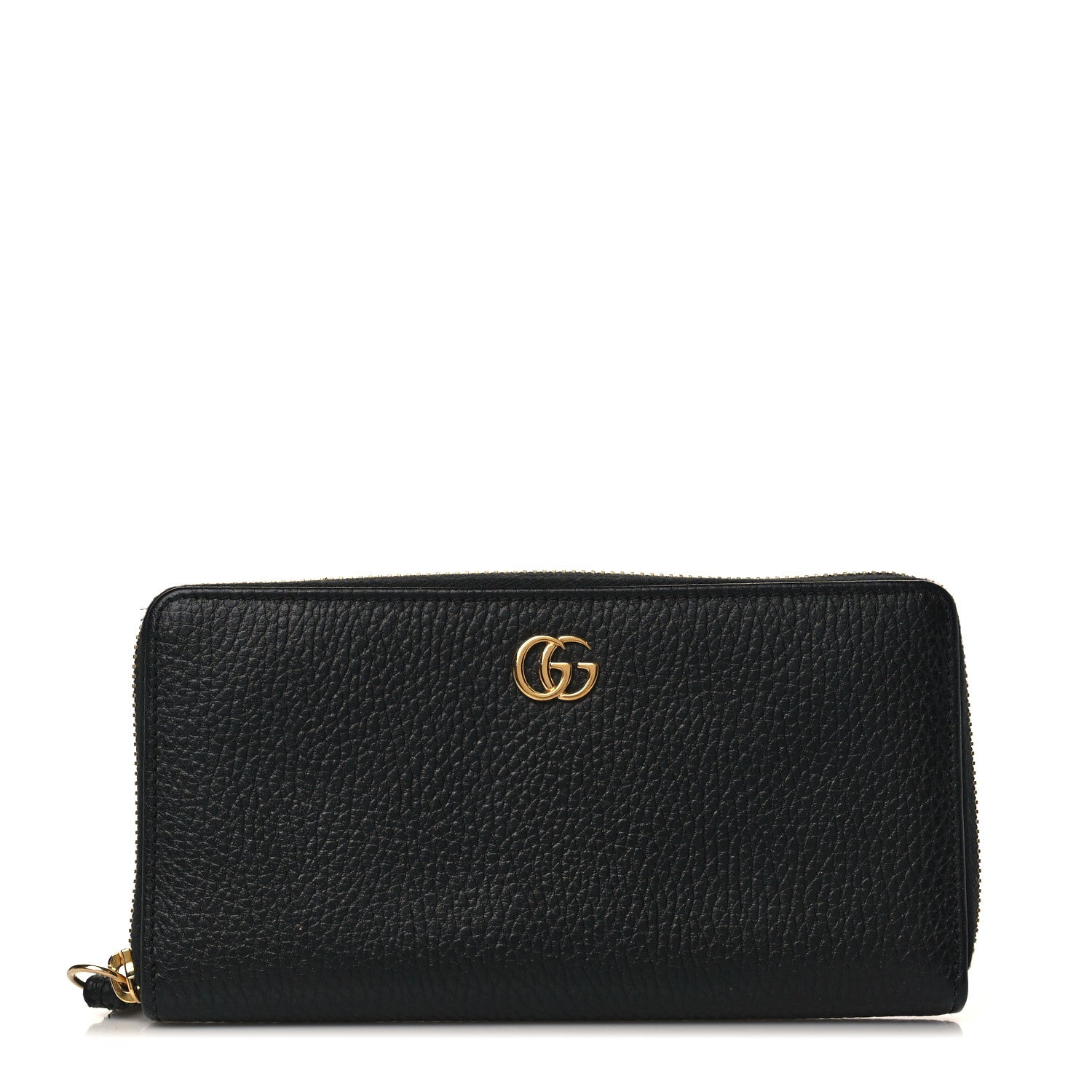 Gucci Dollar Calfskin GG Marmont Zip Around Wallet Black 1 of 14