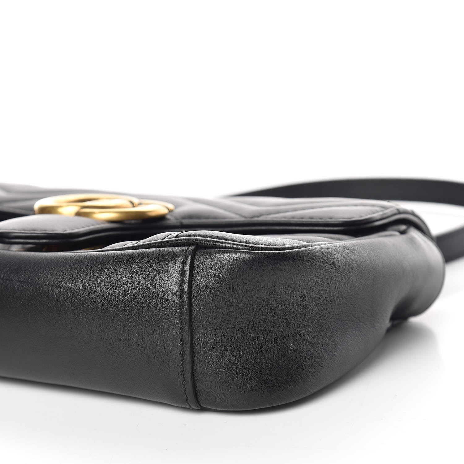 Gucci Calfskin Matelasse Mini GG Marmont Shoulder Bag Black 6 of 10