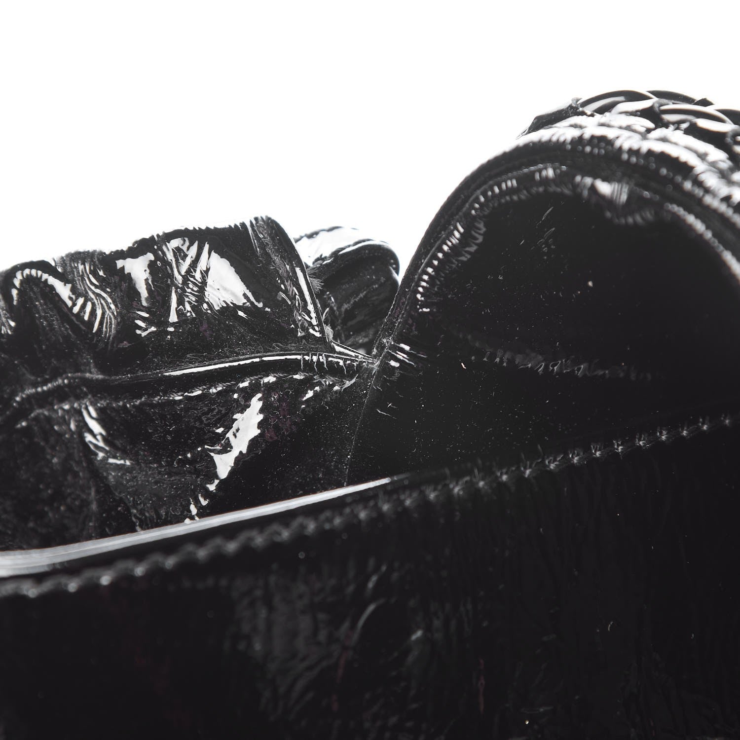 Chanel Crinkled Patent Modern Chain Flap Black 11 of 14
