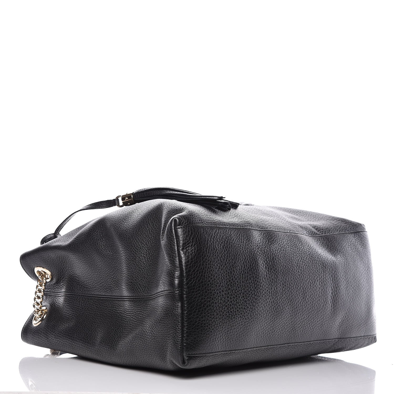 Gucci Pebbled Calfskin Large Soho Chain Shoulder Bag Black 4 of 10
