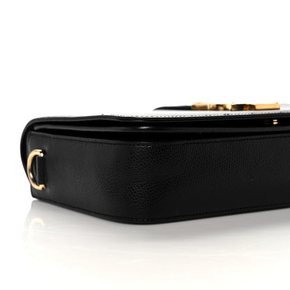 Saint Laurent Textured Calfskin Medium Classic Monogram Universite Bag Black 9 of 12