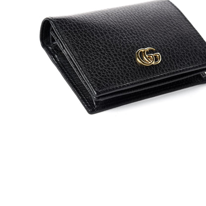 Gucci Pebbled Calfskin GG Marmont Card Case Black 5 of 9