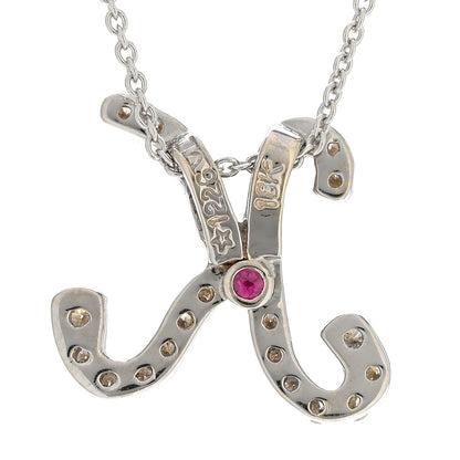 Roberto Coin 18K White Gold Diamond Cursive Letter K Pendant Necklace 4 of 6