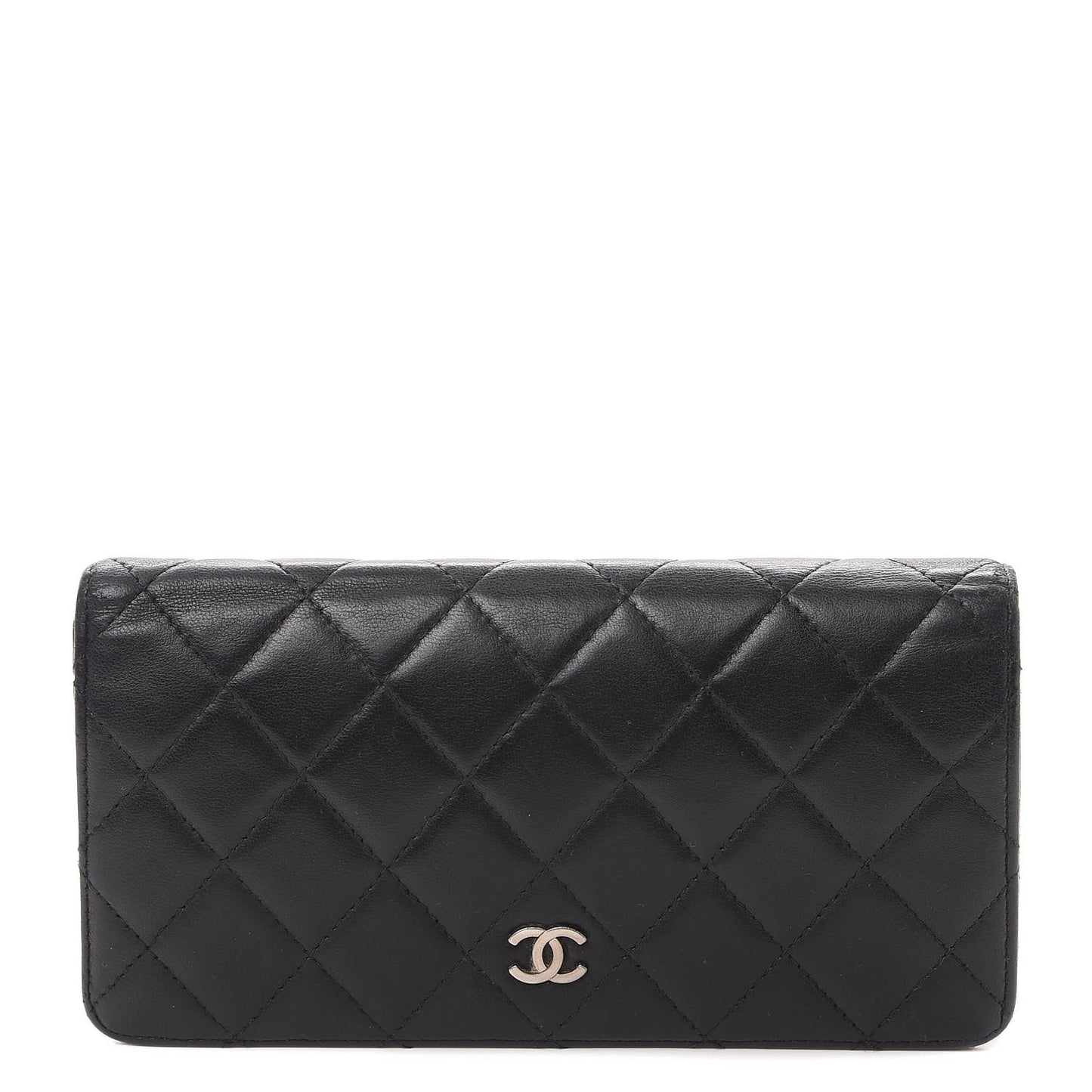 Lambskin Quilted Yen Wallet Black