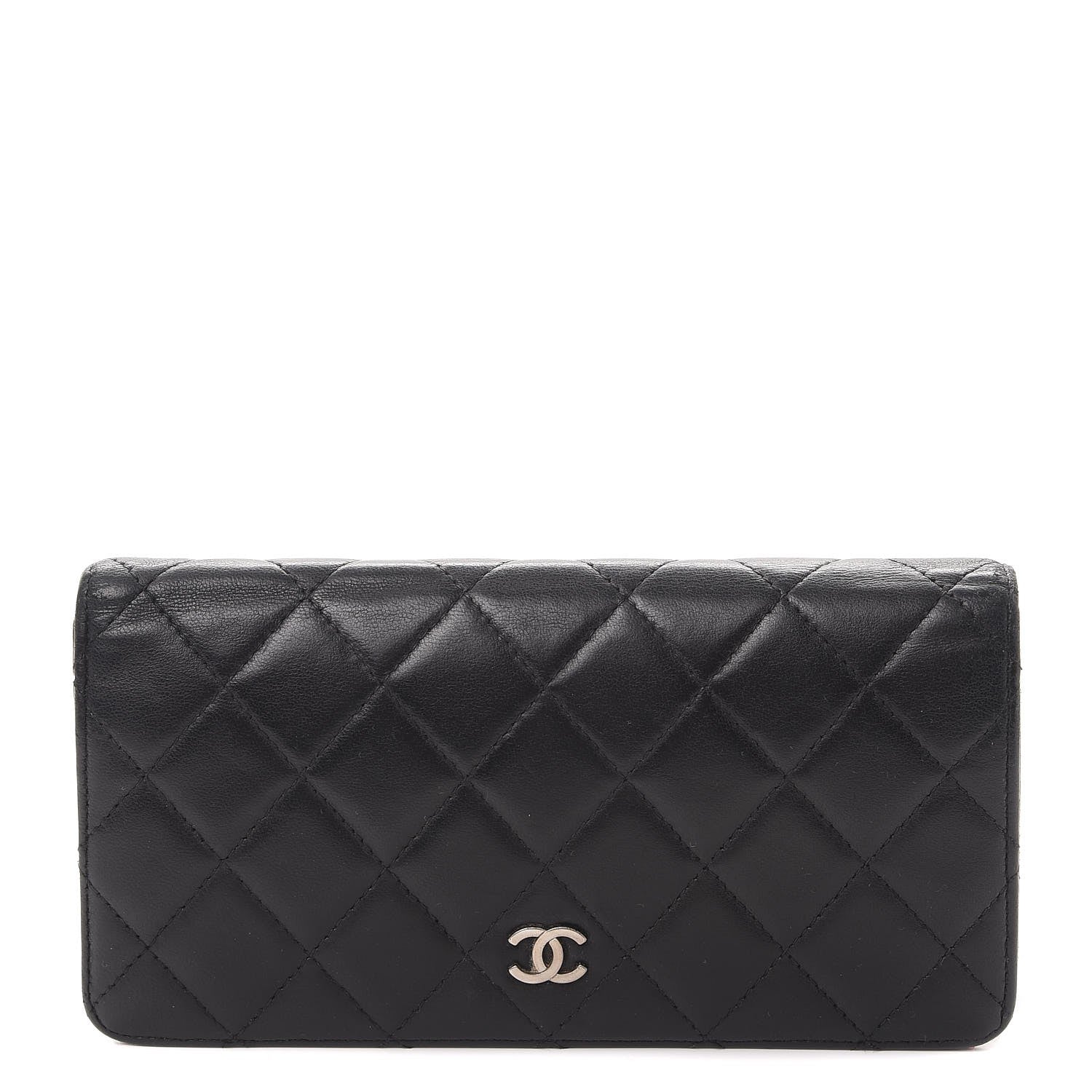 Chanel Lambskin Quilted Yen Wallet Black 1 of 12