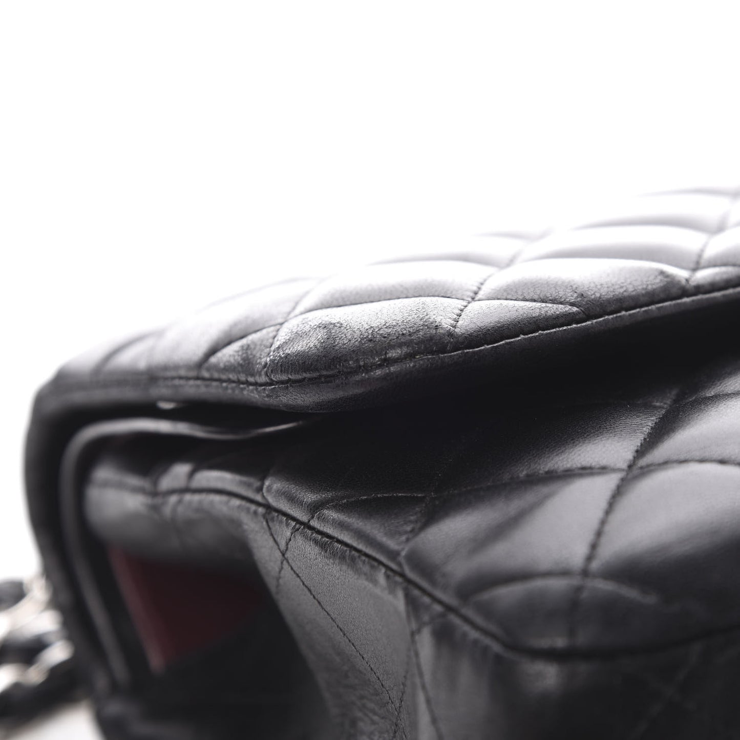 Lambskin Quilted Jumbo Double Flap Black