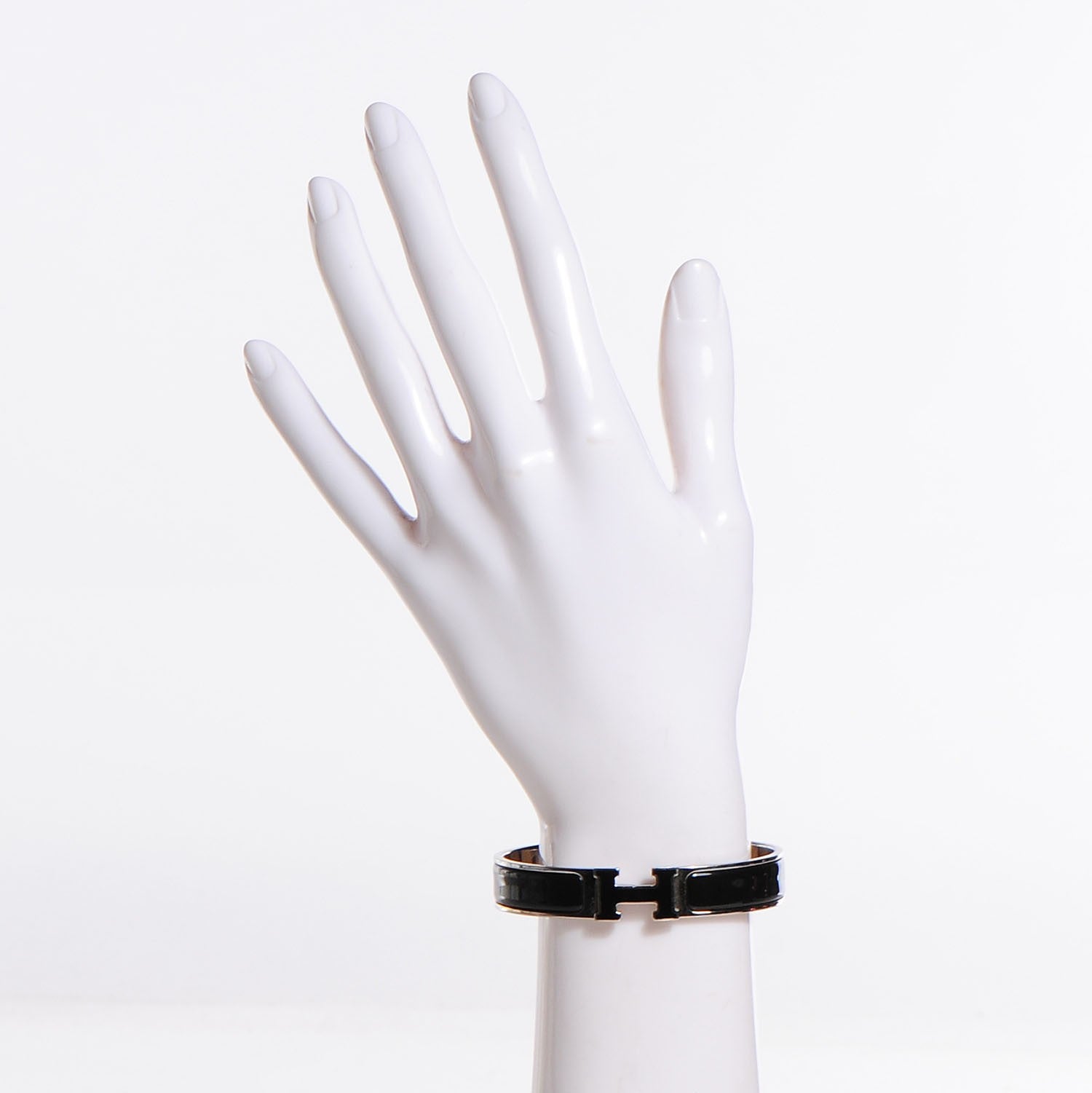 Hermes Enamel Narrow Clic Clac H Bracelet GM Black 2 of 4